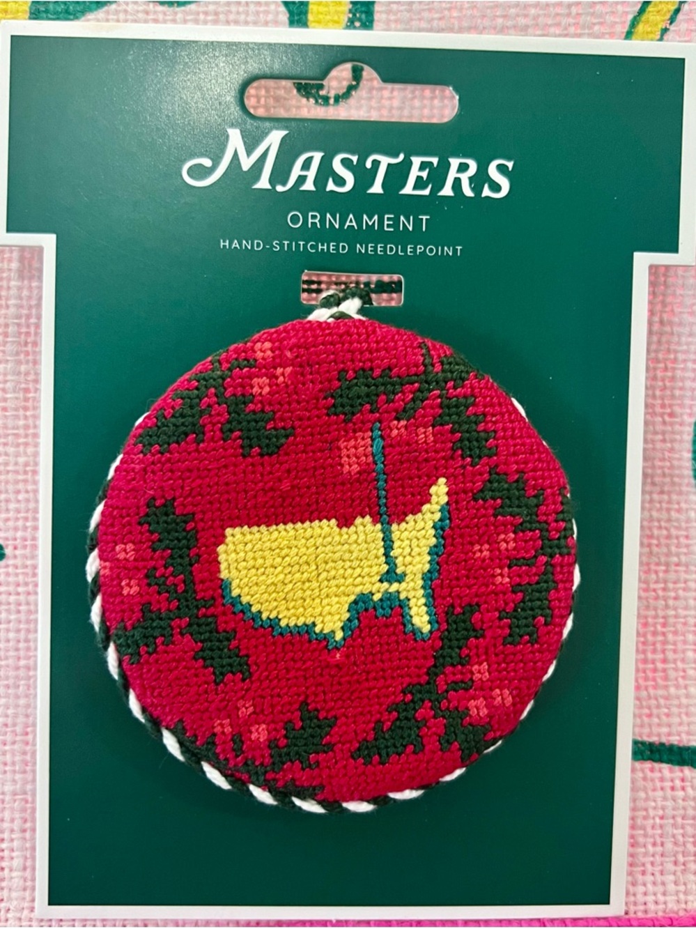 2026 Masters Holly Needlepoint Ornament Augusta National Golf ANGC NEW Design